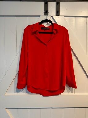 Endless Rose Oversized Button-Down Blouse